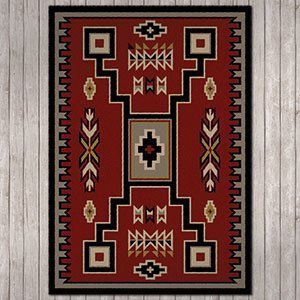 202242 - Low Pile Nylon Old Crow Red 4ft x 5ft Area Rug