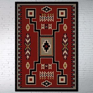202243 - Low Pile Nylon Old Crow Red 5ft x 8ft Area Rug
