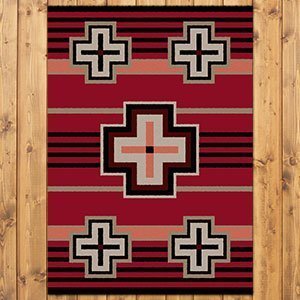 202411 - Low Pile Nylon Bounty 3ft x 4ft Area Rug in Red