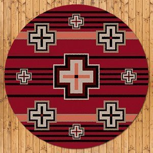 202416 - Low Pile Nylon Bounty 8ft Round Area Rug in Red