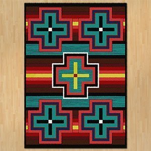 202434 - Low Pile Nylon Bounty 8ft x 11ft Area Rug in Turquoise