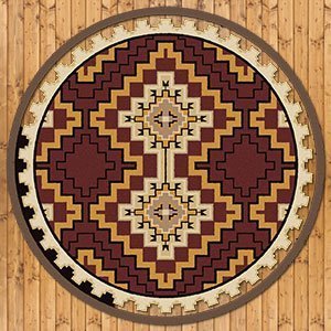 202456 - Low Pile Nylon Council Fire 8ft Round Area Rug
