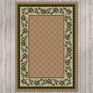 202482 - Low Pile Nylon Evergreen 4ft x 5ft Area Rug in Tan