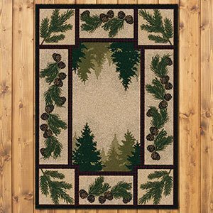 202591 - Low Pile Nylon Pine Forest 3ft x 4ft Area Rug