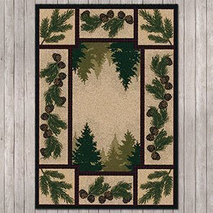 202592 - Low Pile Nylon Pine Forest 4ft x 5ft Area Rug
