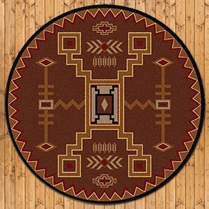 202706 - Low Pile Nylon Thunderstorm Brown 8ft Round Area Rug