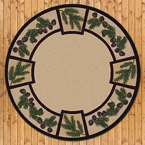 202756 - Low Pile Nylon Valley Forest 8ft Round Area Rug