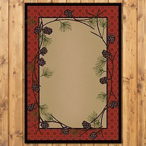 202811 - Low Pile Nylon Delicate Pines 3ft x 4ft Area Rug
