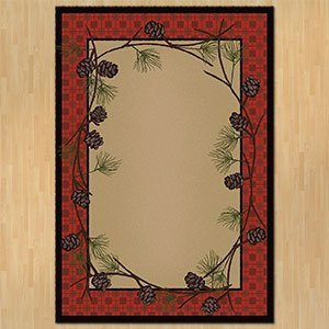202814 - Low Pile Nylon Delicate Pines 8ft x 11ft Area Rug