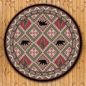 202856 - Low Pile Nylon Quilted Forest 8ft Round Area Rug