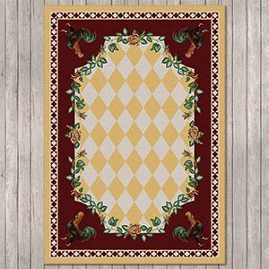 203102 - Low Pile High Country Rooster 4ft x 5ft Area Rug in Gold