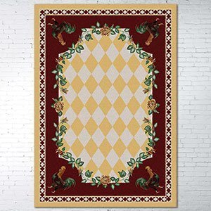 203103 - Low Pile High Country Rooster 5ft x 8ft Area Rug in Gold