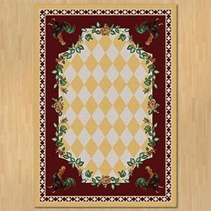 203104 - Low Pile High Country Rooster 8ft x 11ft Area Rug in Gold