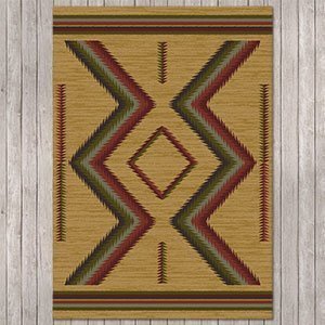 203132 - Low Pile Nylon Hour Glass 4ft x 5ft Area Rug in Tan