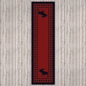 203195 - Low Pile Nylon Moose Refuge 2ft x 8ft Hall Runner in Red