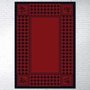 203233 - Low Pile Nylon Pine Refuge 5ft x 8ft Area Rug in Red