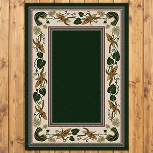 203291 - Three Sisters 3ft x 4ft Low Pile Area Rug in Green