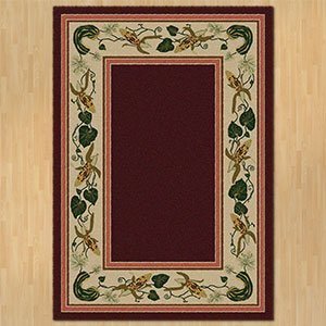 203304 - Three Sisters 8ft x 11ft Low Pile Area Rug in Burgundy