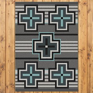 203431 - Bounty Turquoise 3ft x 4ft Low Pile Area Rug