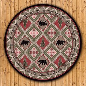 203546 - Forest Pine 8ft Round Low Pile Area Rug