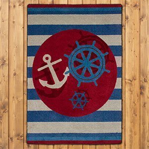203601 - Ahoy There Nautical 3ft x 4ft Low Pile Area Rug