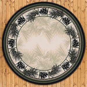 203696 - Noble Pines Natural 8ft Round Low Pile Area Rug
