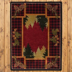 203721 - Plaid Woodsman Red 3ft x 4ft Low Pile Area Rug