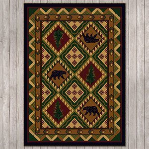 203902 - Forest Woodland 4ft x 5ft Low Pile Area Rug