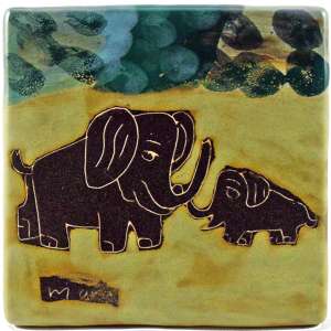 216378 - 590S5 Mara Stoneware Tile 6inx6in Elephant