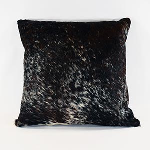322029 - 20 x 20 Cowhide Pillow Salt Pepper Mostly Black 322029