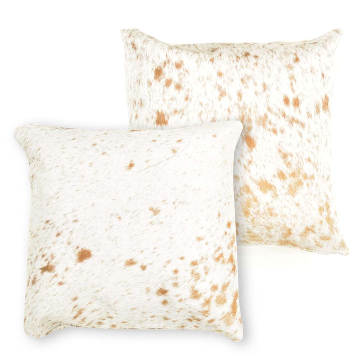 322056 - 15in Premium Cowhide Pillow - Salt and Pepper Brown 2 Sides