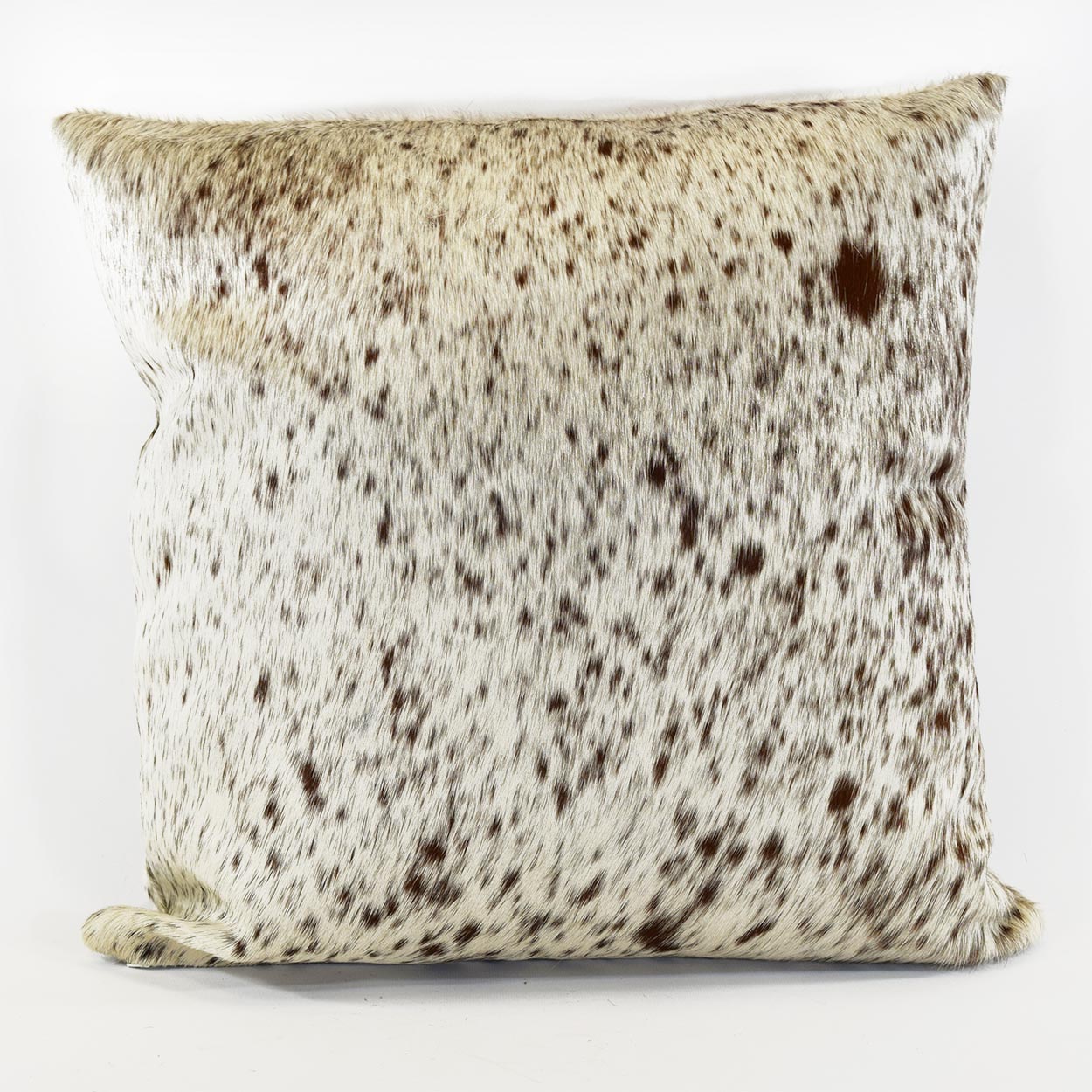 322064-2 - 20in x 20in Cowhide Pillow - Salt And Pepper Brown - Mostly White