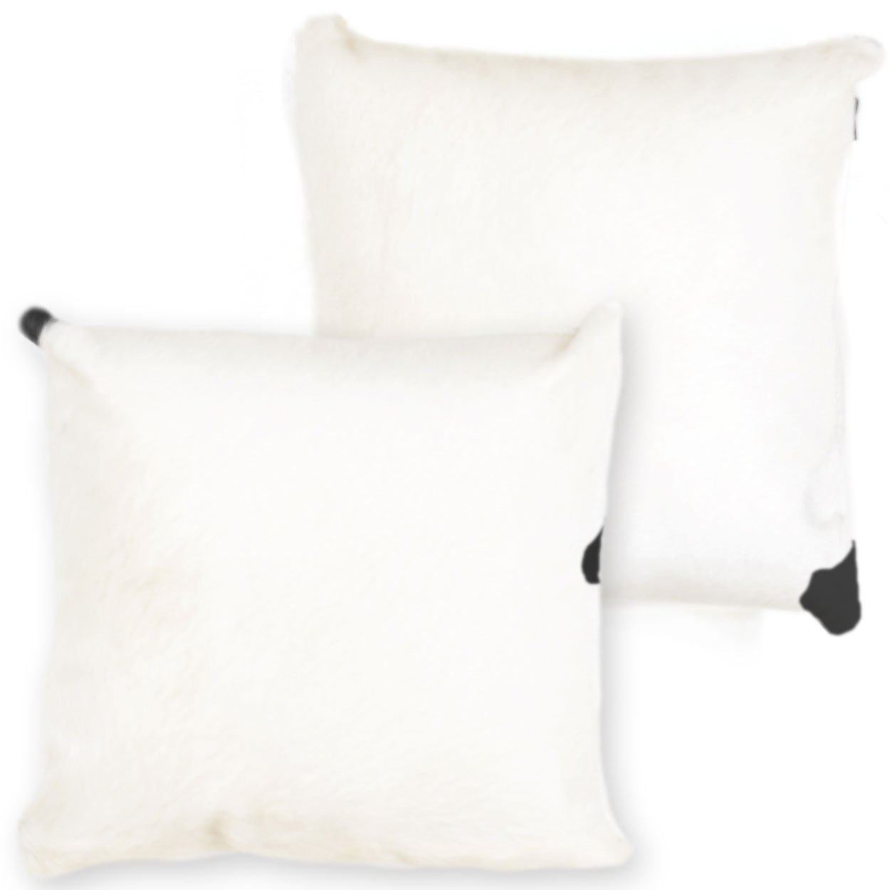 322100 - 15in Premium Cowhide Pillow - Mostly White on Both Sides