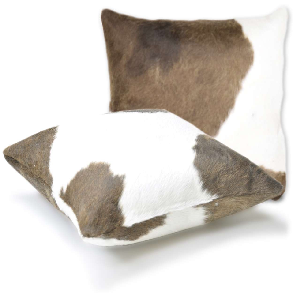 322150 - 15in Premium Cowhide Pillow - Light Chocolate and White on Both Sides