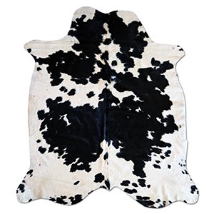 322202XL-1 - 93in L x 85in W Genuine Black and White Grade-B Cowhide