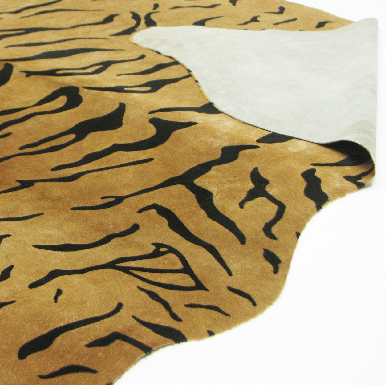 322302 - Safari Stenciled Tiger Print on Caramel Premium Cowhide