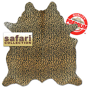 322303 - Safari Stenciled Leopard Print Caramel Premium Cowhide