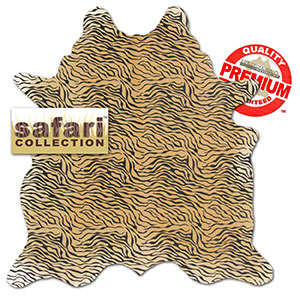 322304 - Safari Stenciled Baby Zebra Print Caramel Premium Cowhide