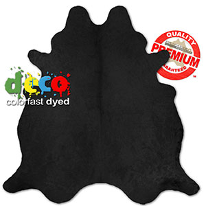 322501 - Colorfast Dyed Solid Black Premium Cowhide Rug