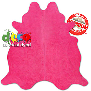 322506 - Colorfast Dyed Solid Fuchsia Premium Cowhide Rug