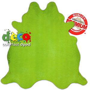 322510 - Colorfast Dyed Solid Lime Premium Cowhide Rug