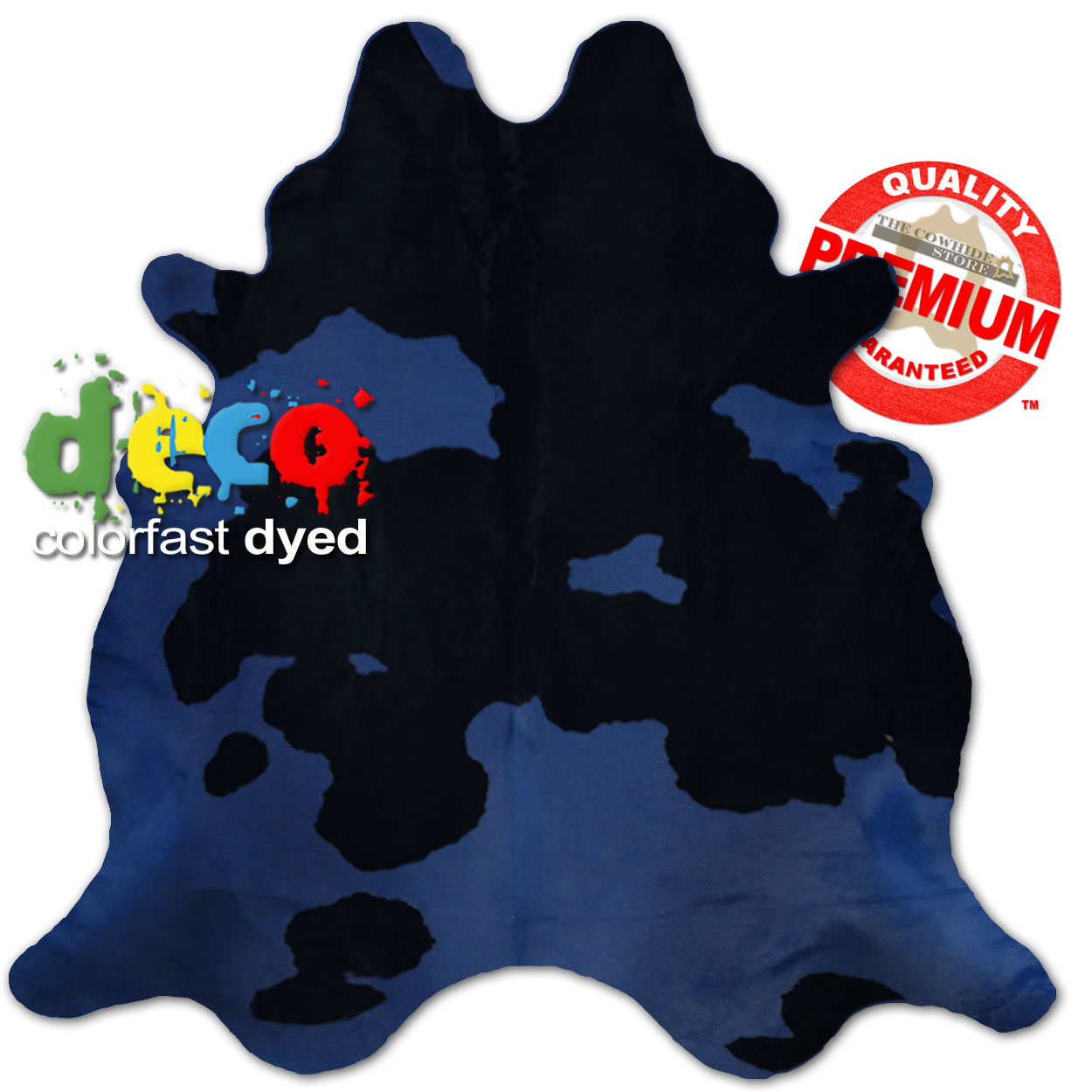 322513 - Colorfast Dyed Spotted on Navy Cowhide - Choose Size