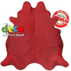 322519 - Colorfast Dyed Solid Red Premium Cowhide Rug
