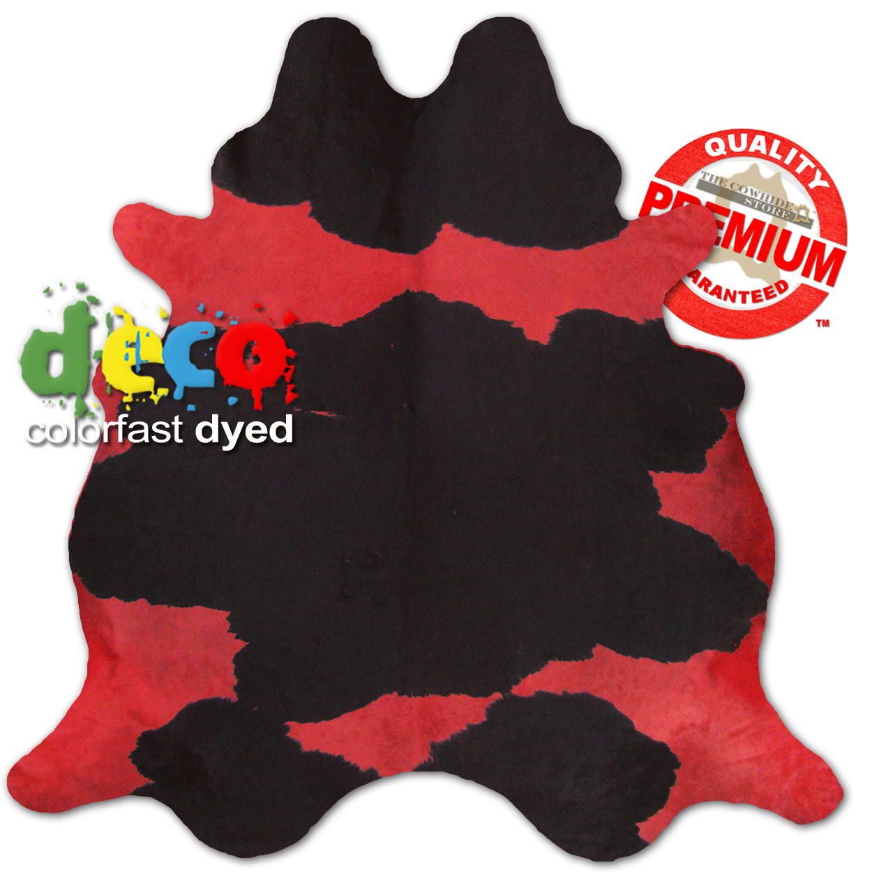 322520 - Colorfast Dyed Spotted on Red Cowhide - Choose Size