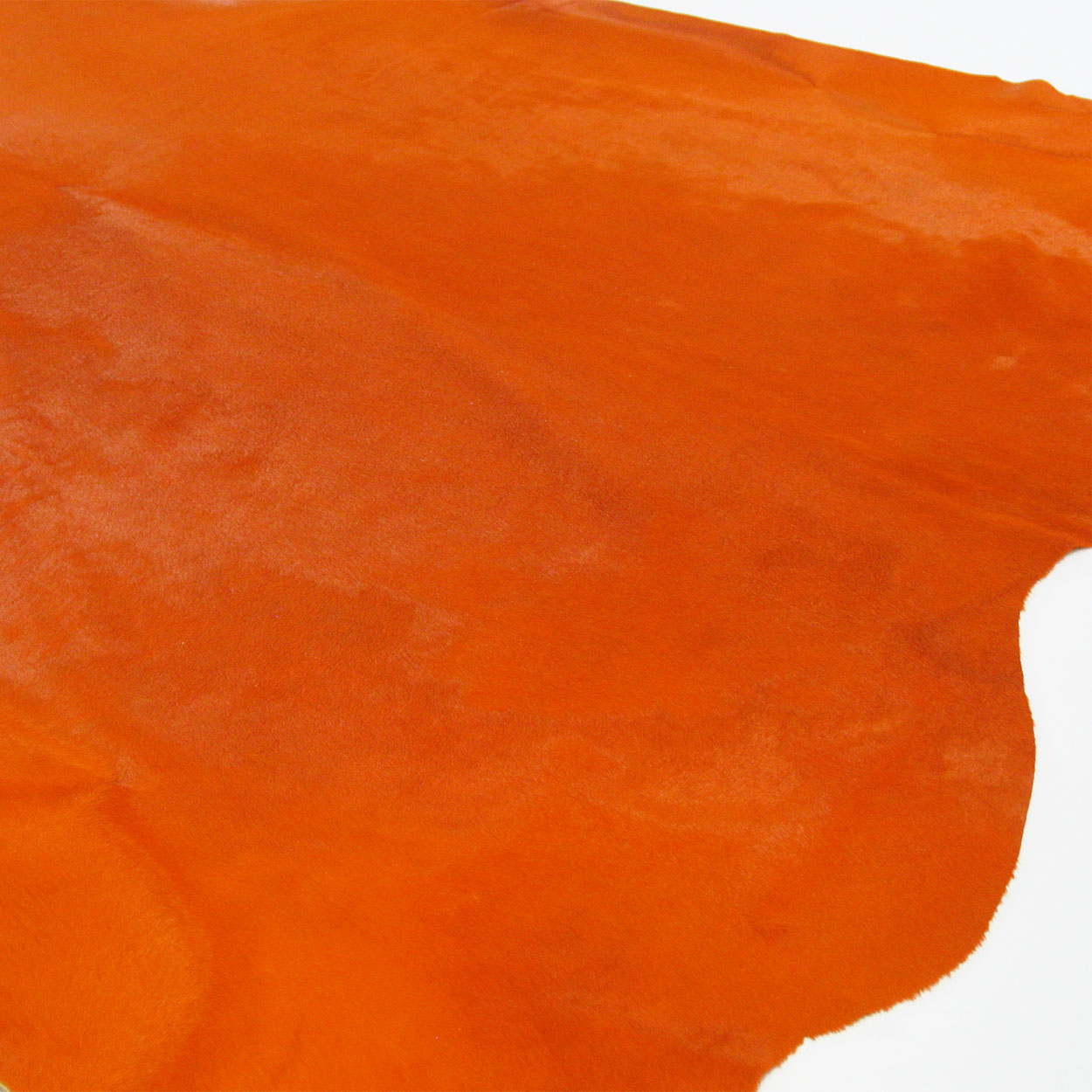 322523 - Colorfast Dyed Solid Orange Premium Cowhide Rug
