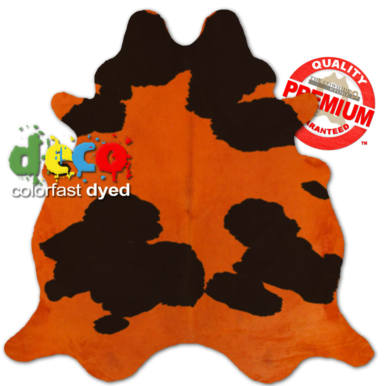 322524 - Colorfast Dyed Spotted on Orange Cowhide - Choose Size