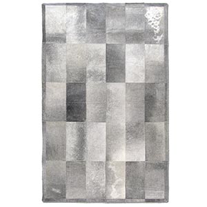 323157-14461 - 81 x 50 Cowhide Patchwork Rug Gray Rectangles 323157-14461