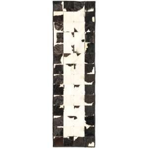 323167R - Custom Patchwork Cowhide Runner Chocolate and White 323167R