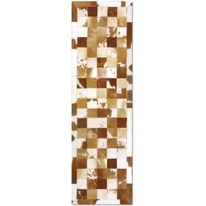 323168R - Custom Patchwork Cowhide Runner Brown and White 323168R