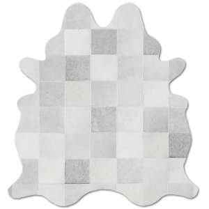323191 - Custom Patchwork Cowhide Area Rug Cow Shaped Gray 323191